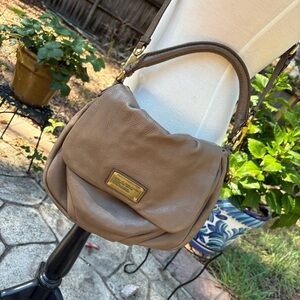 {Marc by Marc Jacobs} Taupe Leather Crossbody Purse